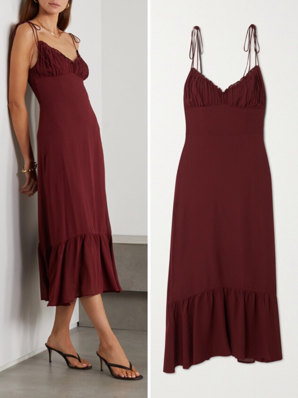 NEW Reformation Embry Dress Plum 10